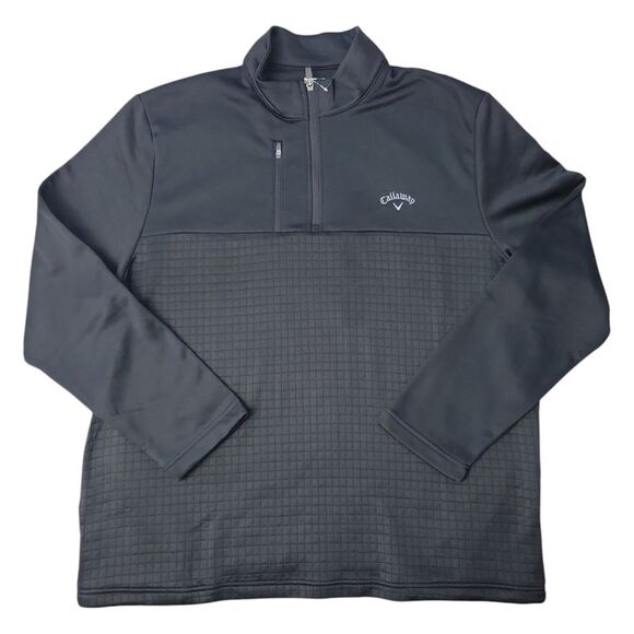 Callaway Men's Quarter Zip UPF 50 Sun Protection Pullover - Caviar - Picture 1 of 1